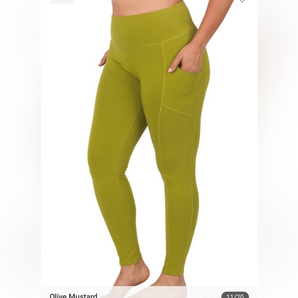 Zenana Outfitters Olive Mustard Leggings